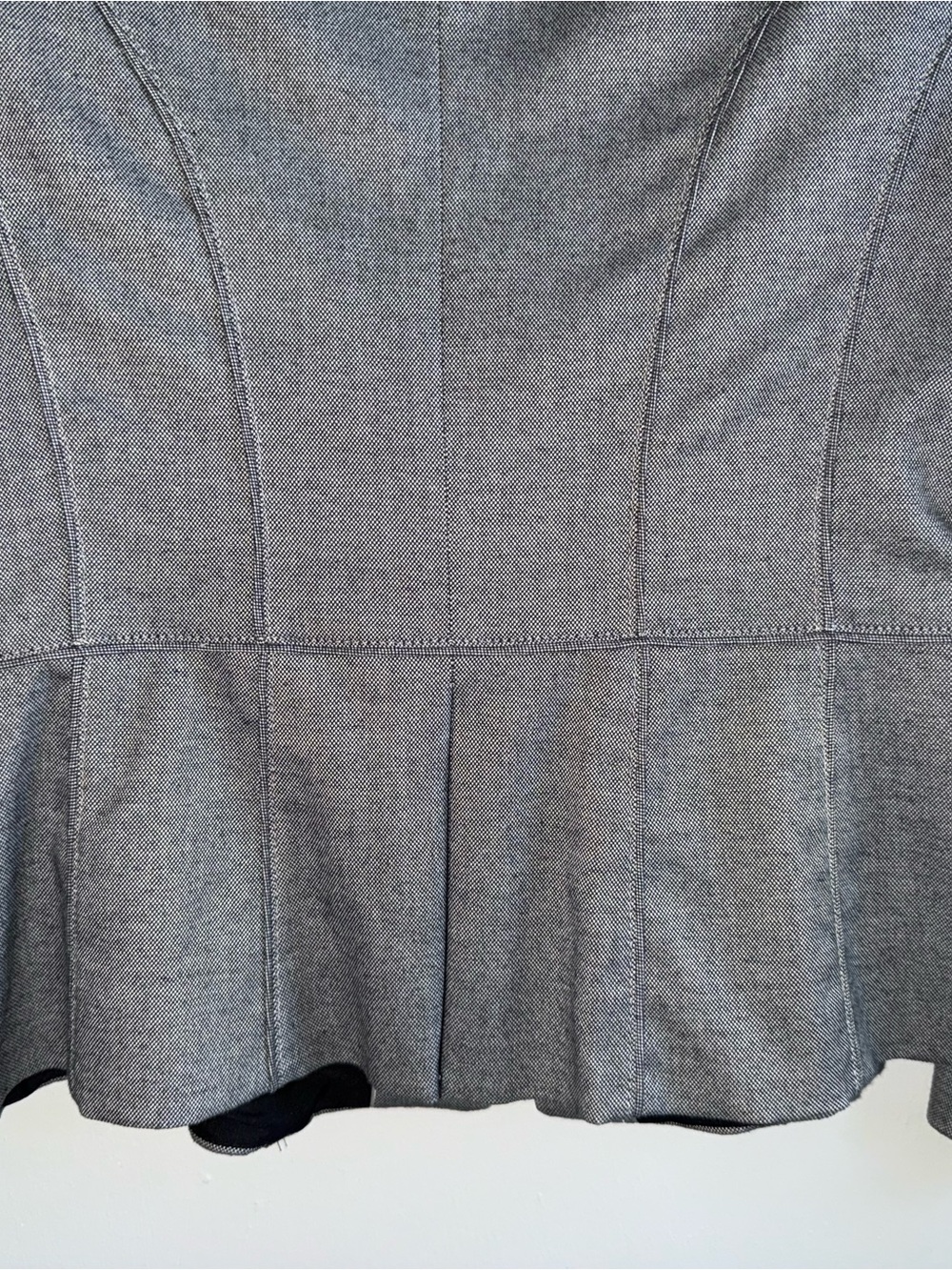 White House Black Market Grey Peplum Blazer Jacket Raw Edge Size 4 - Picture 10 of 11